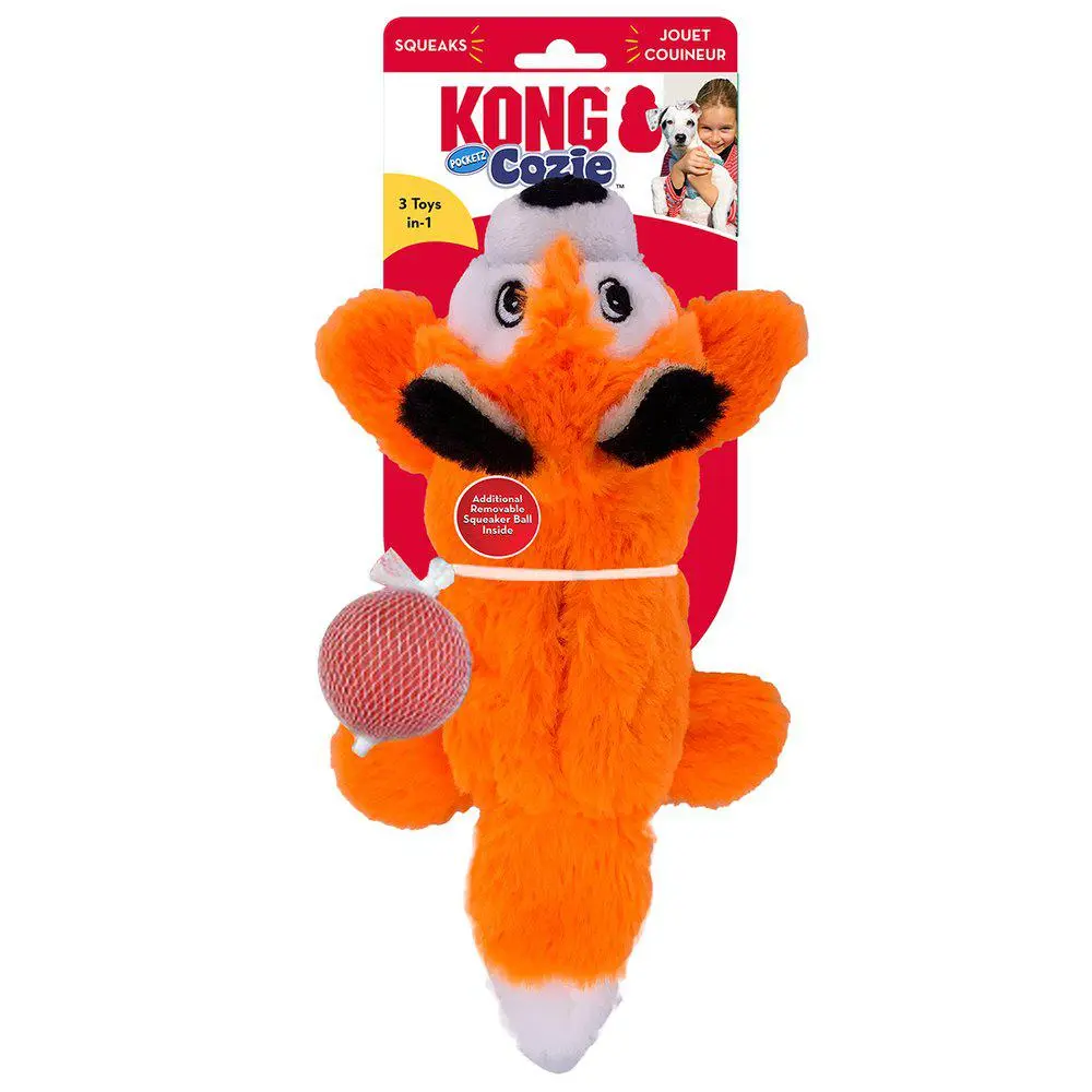 Kong Cozie Pocketz Fox M - sjov rævebamse til hunde